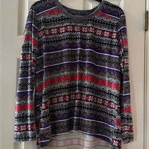 Cozy Multicolor Patterned Pajama Top